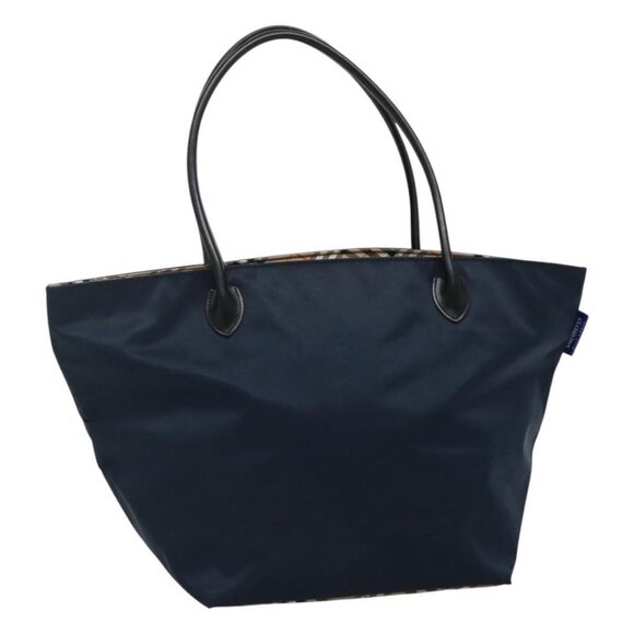 Burberrys Blue Label Tote Bag Nylon Navy Auth ti2781 - Picture 1 of 13